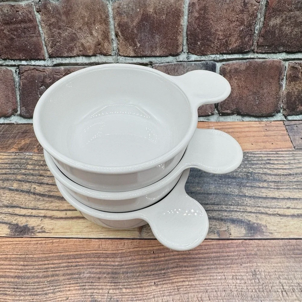 Corning Ware White Grab It Bowls P-150-B Set of 3 Vintage No Lids Tab Handle